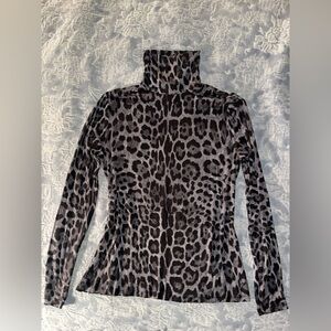 H&M cheetah body con turtleneck